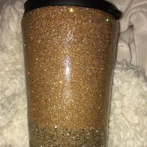 Custom made gold glitter tumbler